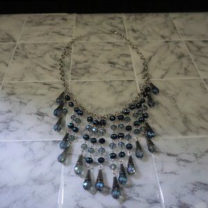 Blue crystal drop necklace
